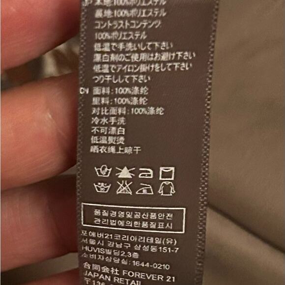 Love 21 Tan, Gray, and White Pleated Tie Front Sheath Midi Dress Size Small - Picture 9 of 9